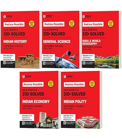 Prelims Possible for IAS and State PCS | Indian History, Indian Economy, India & World Geography, Indian Polity & General Science | Set of 5 books | English